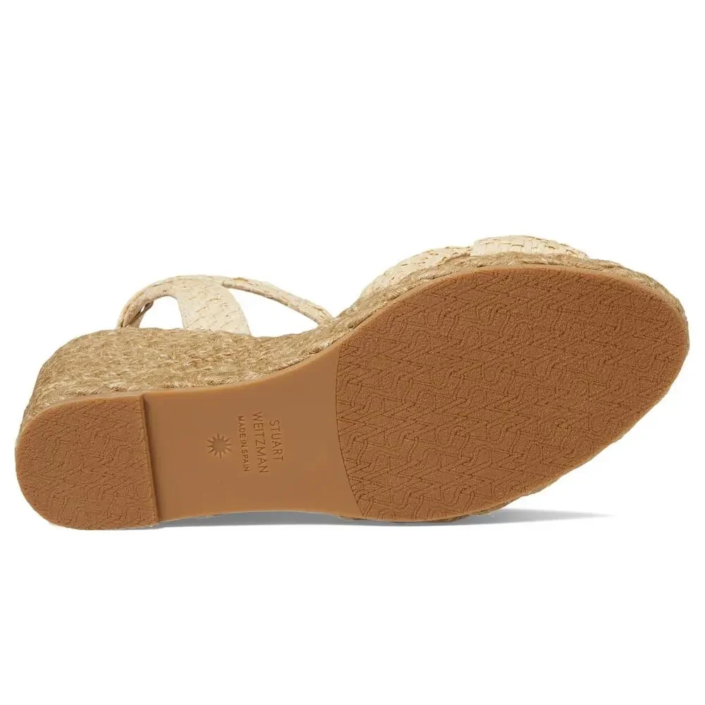 STUART WEITZMAN PLAYA ESPADRILLE KNOT WEDGE WHEAT/NATURAL 10.5 B - Picture 3 of 5